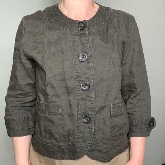 Marvin Richards Brown 100% Linen Jacket Sz M - Picture 1 of 9